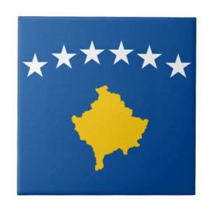 Kosovo-Flagge Fliese
