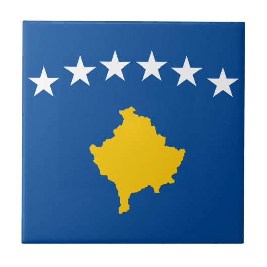 Kosovo-Flagge Fliese (Vorderseite)