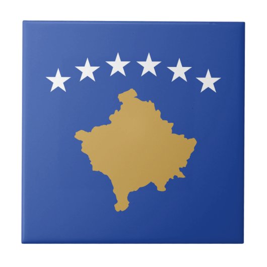 Kosovo-Flagge Fliese (Vorderseite)