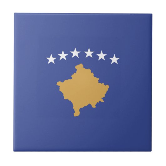Kosovo-Flagge Fliese (Vorderseite)