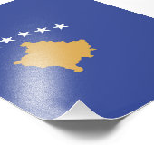 Kosovo-Flagge Fotodruck (Ecke)