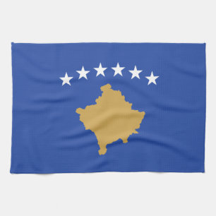 Kosovo-Flagge Geschirrtuch