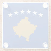 Kosovo-Flagge Glasuntersetzer (Rückseite)