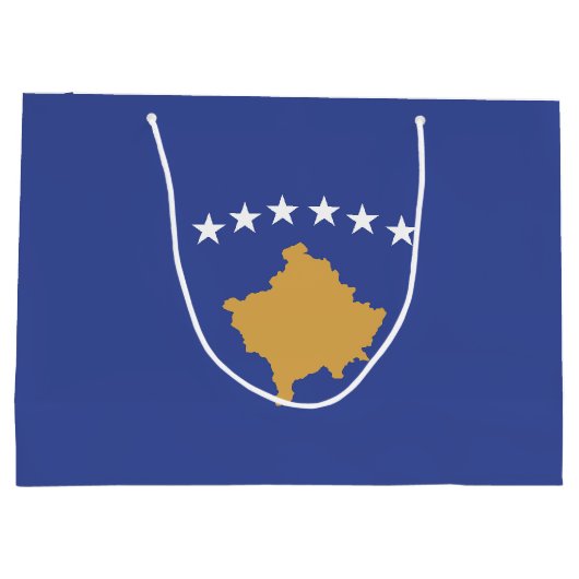 Kosovo-Flagge Große Geschenktüte (Rückseite)
