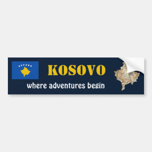 Kosovo-Flagge + Karte Autoaufkleber