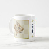 Kosovo-Flagge + Karten-Tasse Kaffeetasse (Vorderseite Links)