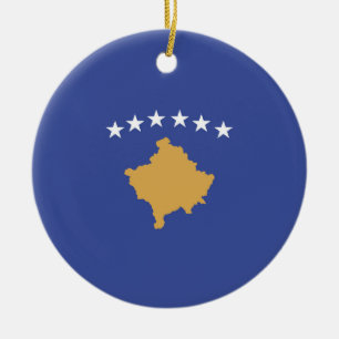 Kosovo-Flagge Keramik Ornament
