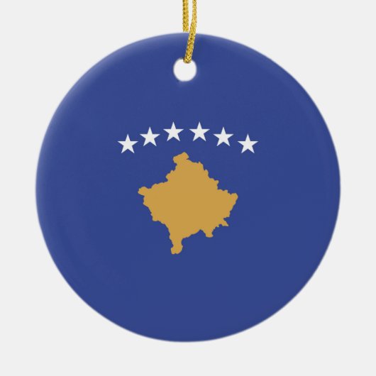 Kosovo-Flagge Keramik Ornament (Vorne)