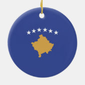 Kosovo-Flagge Keramik Ornament (Hinten)