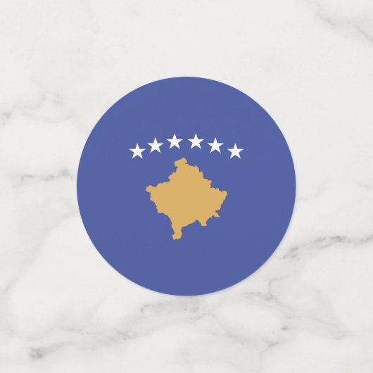 Kosovo-Flagge Konfetti (Klein Vorderseite)