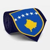Kosovo-Flagge Krawatte (Gerollt)