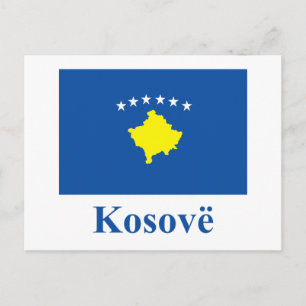 Kosovo-Flagge mit Name in albanischer Sprache Postkarte