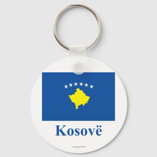 Kosovo-Flagge mit Name in albanischer Sprache Schlüsselanhänger (Vorderseite)