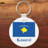 Kosovo-Flagge mit Name in albanischer Sprache Schlüsselanhänger (Vorderseite)
