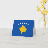 Kosovo-Flagge Notecard Karte (Gelbe Blume)