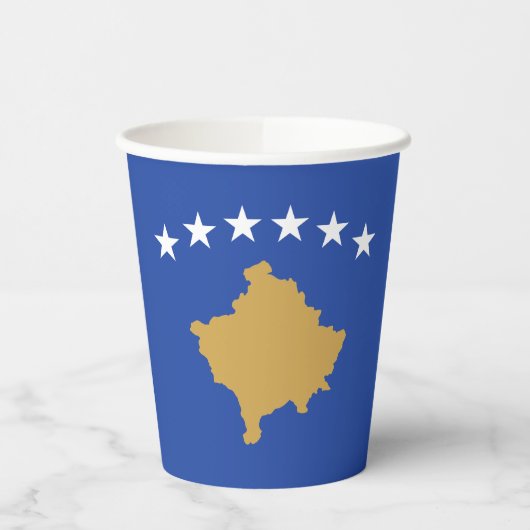 Kosovo-Flagge Pappbecher (Links)