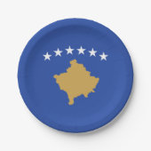 Kosovo-Flagge Pappteller (Vorderseite)