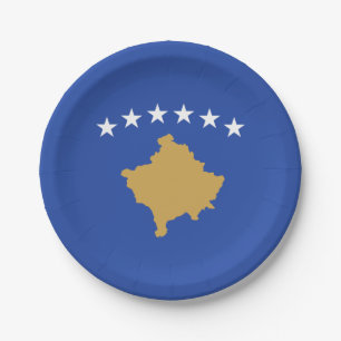 Kosovo-Flagge Pappteller