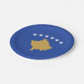 Kosovo-Flagge Pappteller (Schrägansicht)