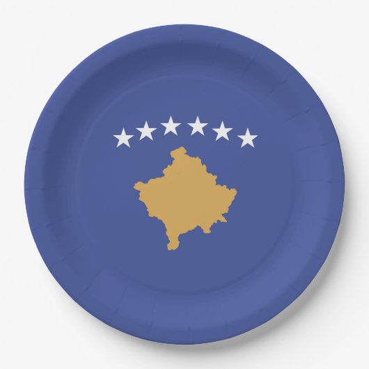 Kosovo-Flagge Pappteller (Vorderseite)