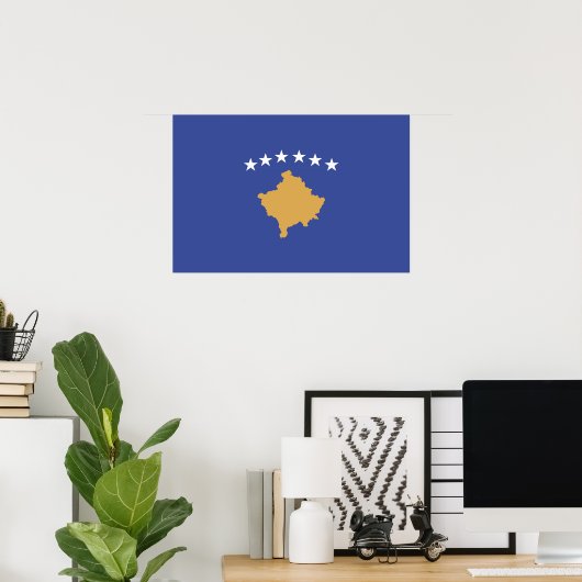 Kosovo-Flagge Poster (Heimbüro)
