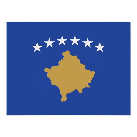 Kosovo-Flagge Poster (Vorderseite)