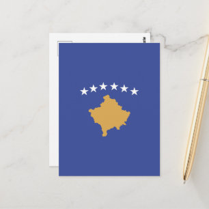 Kosovo-Flagge Postkarte