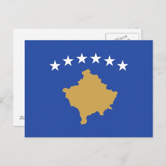 Kosovo-Flagge Postkarte (Vorne/Hinten)