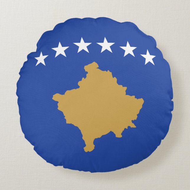 Kosovo-Flagge Rundes Kissen (Vorderseite)