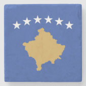 Kosovo-Flagge Steinuntersetzer (Vorderseite)