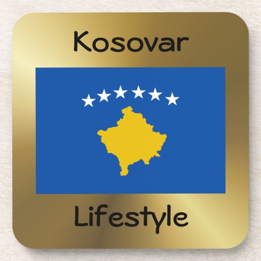 Kosovo-Flagge+Text-Untersetzer Untersetzer (Vorderseite)