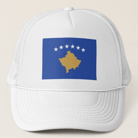 Kosovo-Flagge Truckerkappe (Vorderseite)