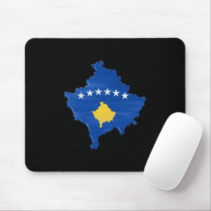 Kosovo-Flagge und -Karte Mousepad