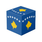 Kosovo-Flagge Würfel (Rückseite Schrägansicht)