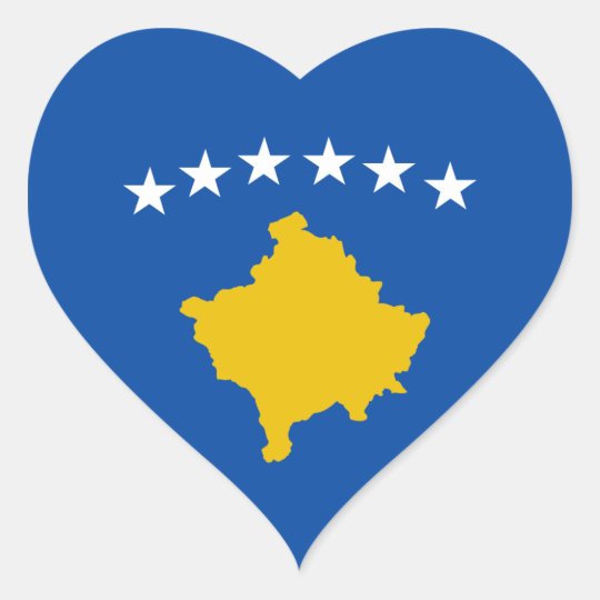 Kosovo-Flaggen-Herz-Aufkleber Herz-Aufkleber | Zazzle.de