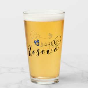 Kosovo-Flaggen-Herz, i-Liebe Kosovo, Kosovar Glas
