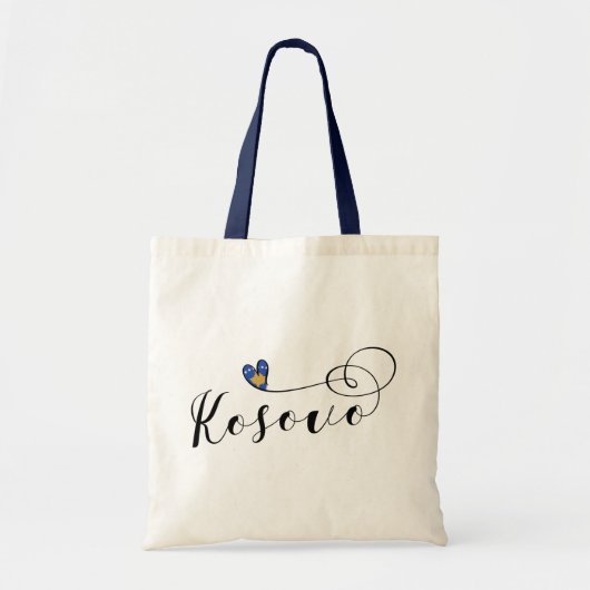 Kosovo-Flaggen-Herz, i-Liebe Kosovo, Kosovar Tragetasche (Vorne)