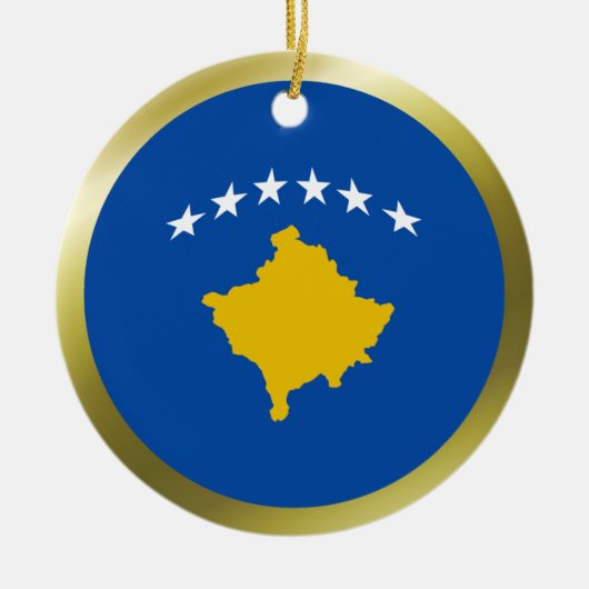 Kosovo-Flaggenordnung Keramik Ornament (Vorne)