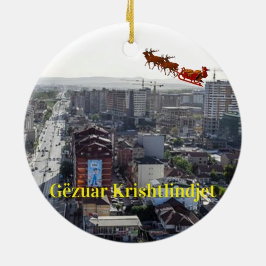 Kosovo Foto Weihnachtsfeier Keramik Ornament (Hinten)