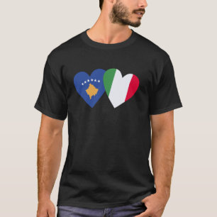 Kosovo Italien Flagge Herz Kosova Italienische Wur T-Shirt