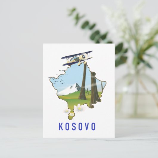 Kosovo-Karte Postkarte (Stehend Vorderseite)
