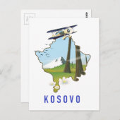 Kosovo-Karte Postkarte (Vorne/Hinten)