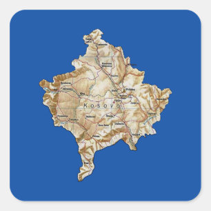 Kosovo-Karte Quadratischer Aufkleber