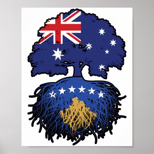 Kosovo Kosovar Australisch Australien Tree Roots Poster (Vorne)