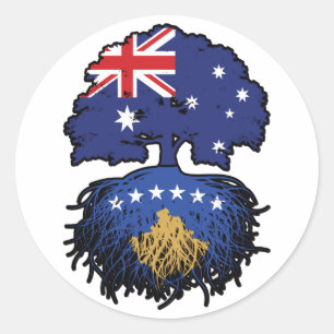 Kosovo Kosovar Australisch Australien Tree Roots Runder Aufkleber