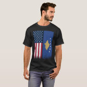 Kosovo  Kosovo American Flags Proud USA Kosovo T-Shirt (Vorne ganz)