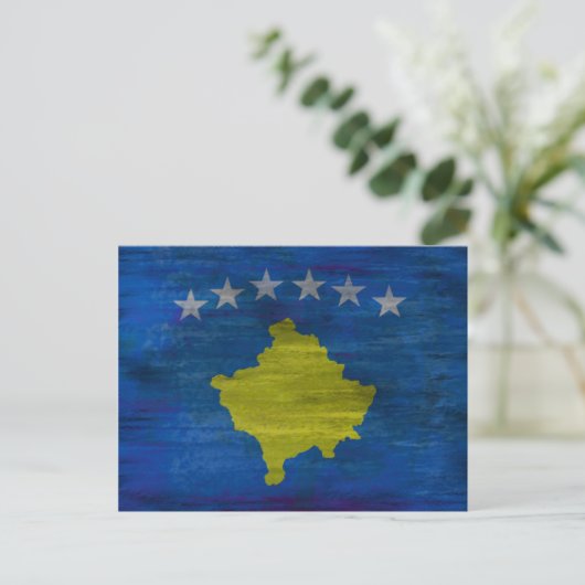 Kosovo-Notenflagge Postkarte (Stehend Vorderseite)
