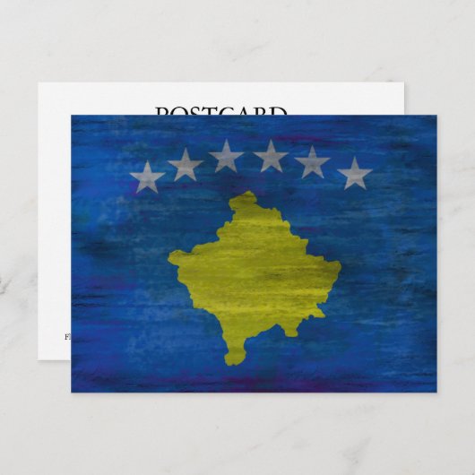 Kosovo-Notenflagge Postkarte (Vorne/Hinten)