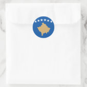 kosovo runder aufkleber (Tasche)