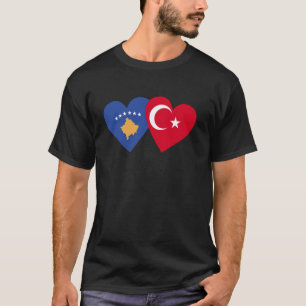 Kosovo Türkei Flagge Herz Kosova türkische Wurzeln T-Shirt